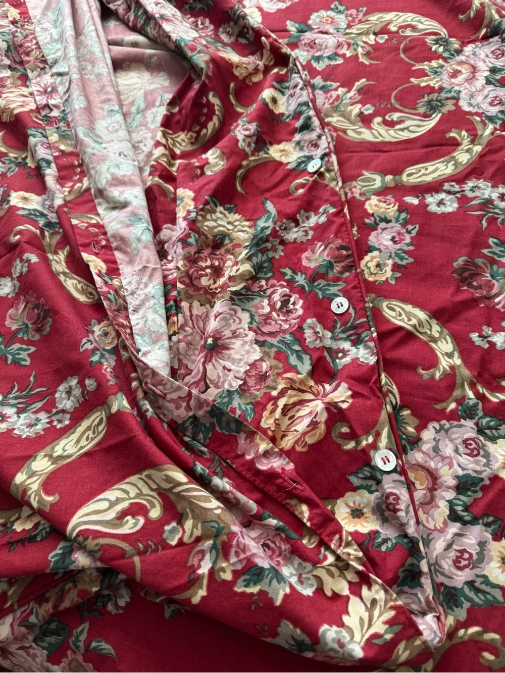 Ralph Lauren Danielle Maesellis twin bed set French country‎ roses red EUC